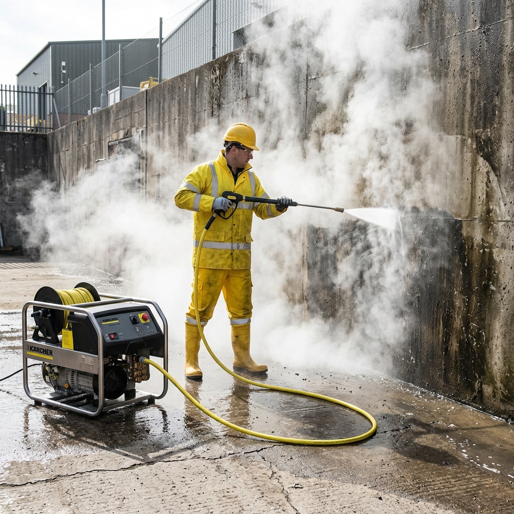 Commercial high pressure washing