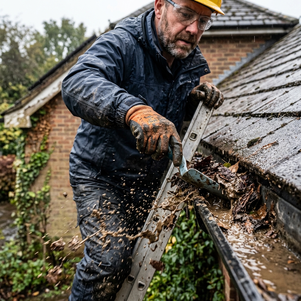 Gutter Cleaning close-up